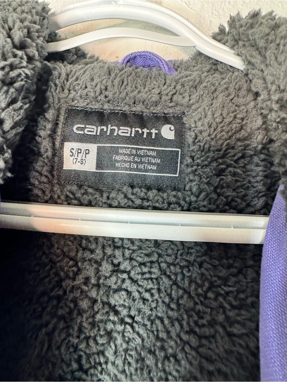 Purple youth small 7/8 Carhartt coat